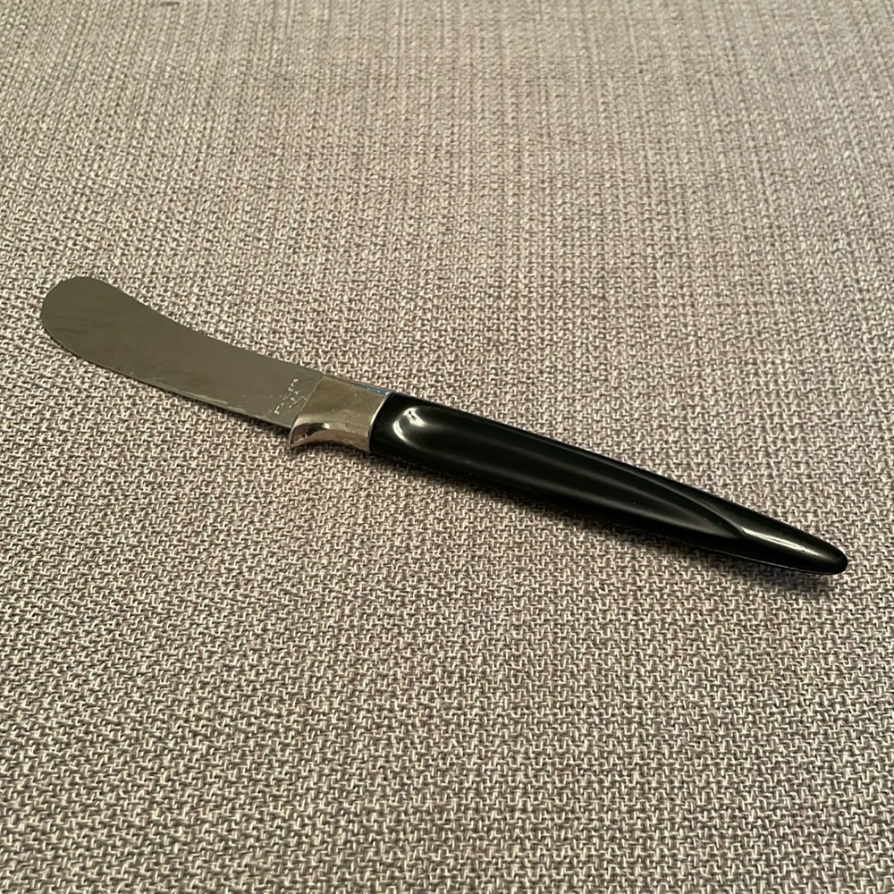 Vintage Bakelite Butter Knife Black Handle